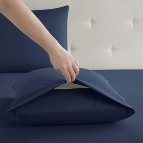 Clara Clark RV Queen pillowcase navy, durable and easy to care.