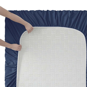 Clara Clark RV Queen pillowcase navy, wrinkle-resistant for neat bedding.