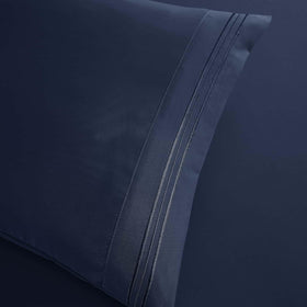 Clara Clark RV Queen pillowcase navy, soft feel and long-lasting color.