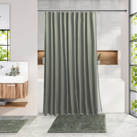 Clara Clark sage green non-slip bath mats in chenille for safe everyday use