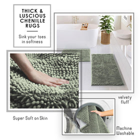 Clara Clark 72x72 sage green shower curtain with waffle texture and reinforced holes