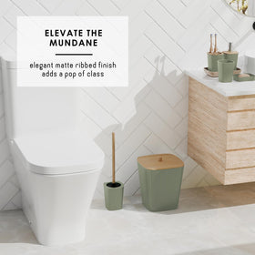 Clara Clark Sage Green toilet brush keeps bathroom tidy and coordinated