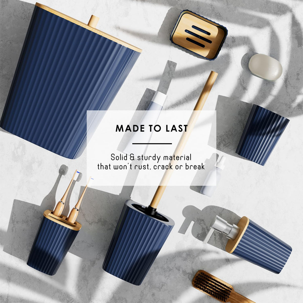 Clara Clark shower curtain hooks illustrate rust-resistant hardware for secure hanging.