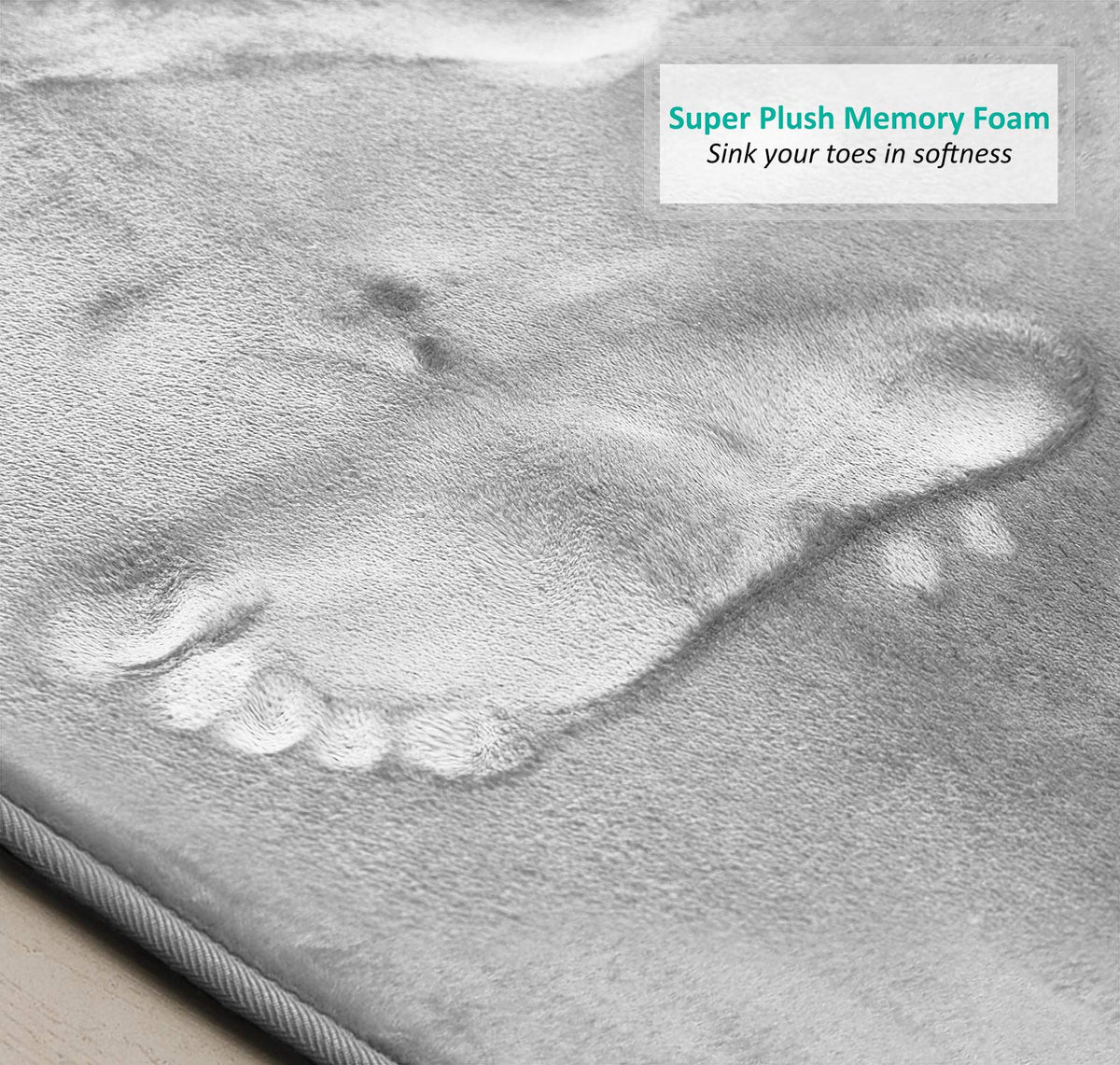 Clara Clark silver color bath rug set for modern bathrooms.
