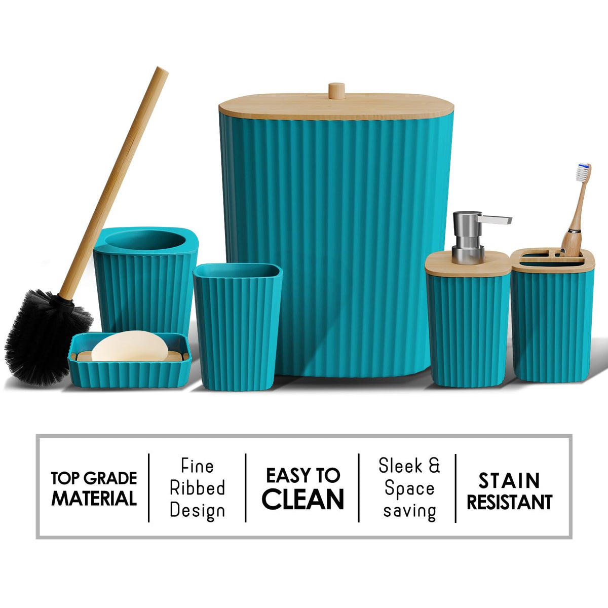 Clara Clark teal soap dish keeps soap dry and reachable