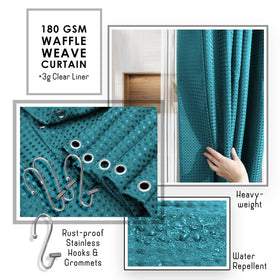 Clara Clark teal soap dispenser adds convenient hand-washing at a glance.