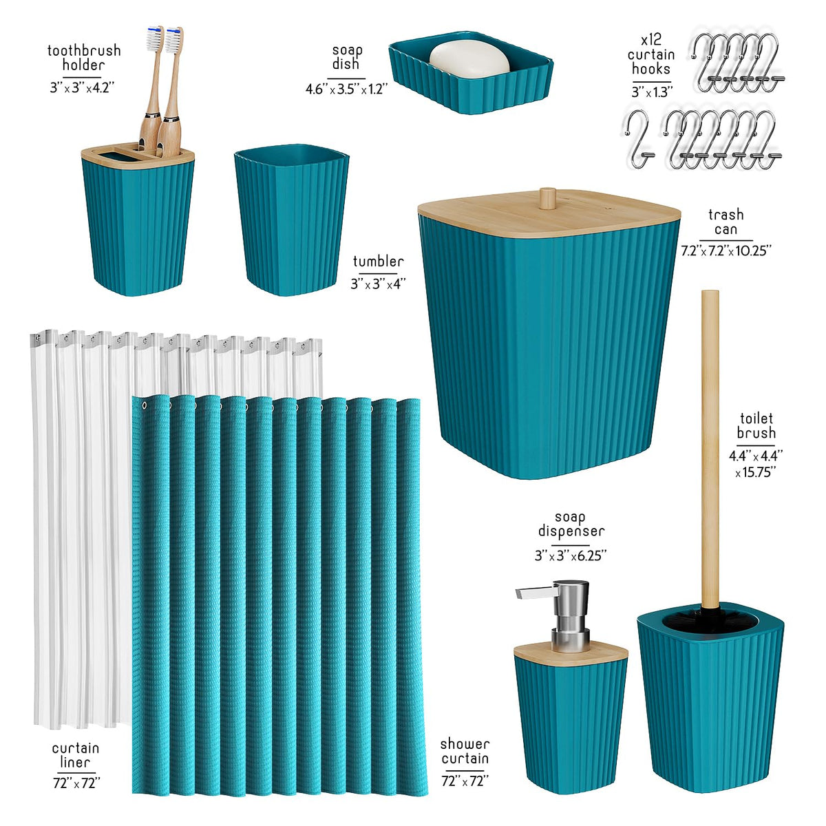 Clara Clark teal toothbrush holder keeps counters tidy and organized.
