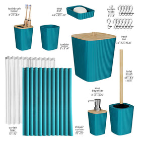 Clara Clark teal toothbrush holder keeps counters tidy and organized.