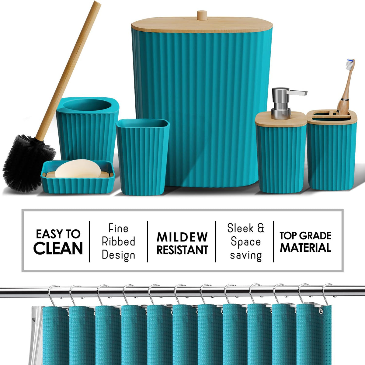 Clara Clark teal tumbler for rinsing and desk storage in style.