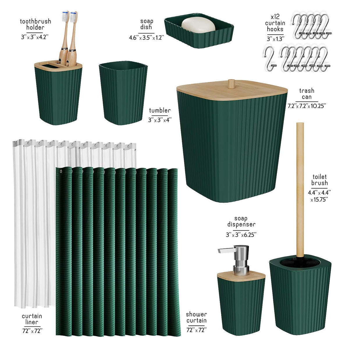 Clara Clark toothbrush holder in green keeps countertops tidy and accessible.