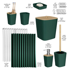 Clara Clark toothbrush holder in green keeps countertops tidy and accessible.