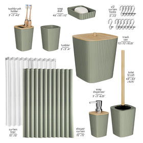 Clara Clark toothbrush holder in sage green for tidy counters.