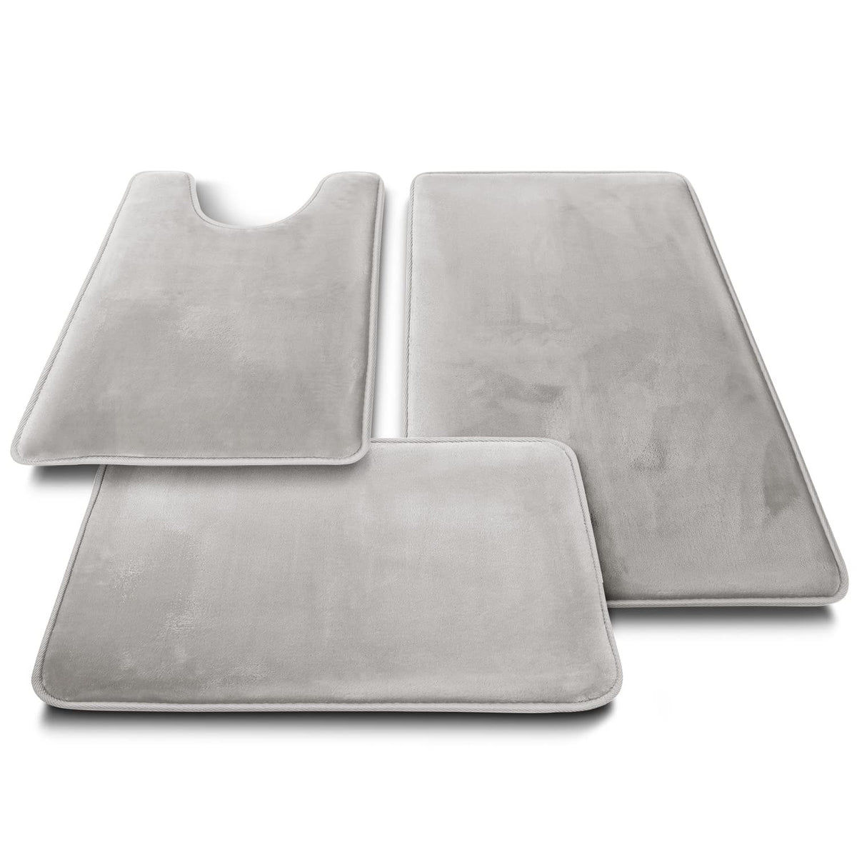 Clara Clark velvet fleece finish on bath mats for softness.