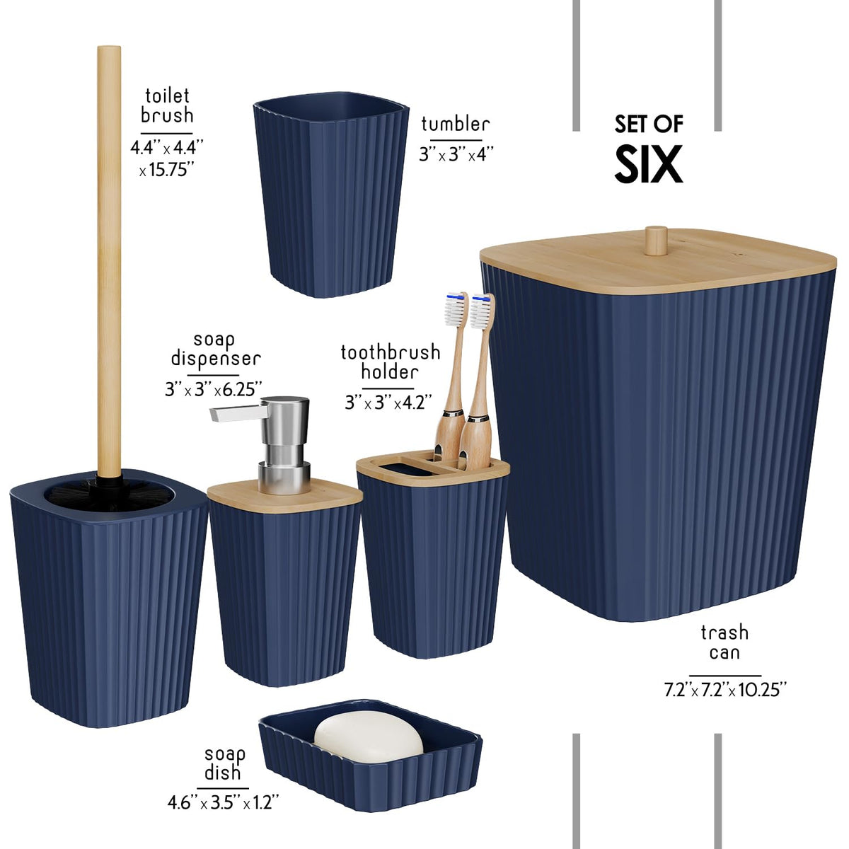 Clara Clark navy blue tumbler for rinsing and daily use.