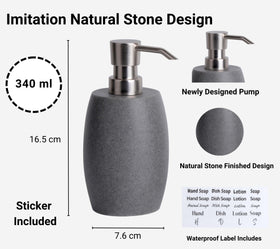 Clasin Home side view highlights the 12 oz dispenser with a metallic pump in gray.
