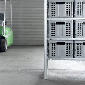 Clax crate capacity of 48 qt emphasizes versatile bulk storage and organization.