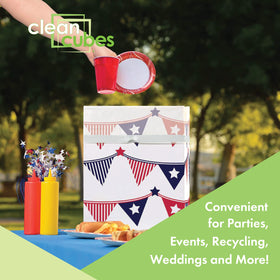 Clean Cubes unfolded in use with fitted bags for tidy cleanup.