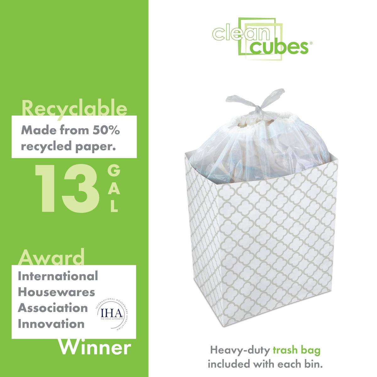 Clean Cubes award-winning design highlighting durable, fold-flat convenience.