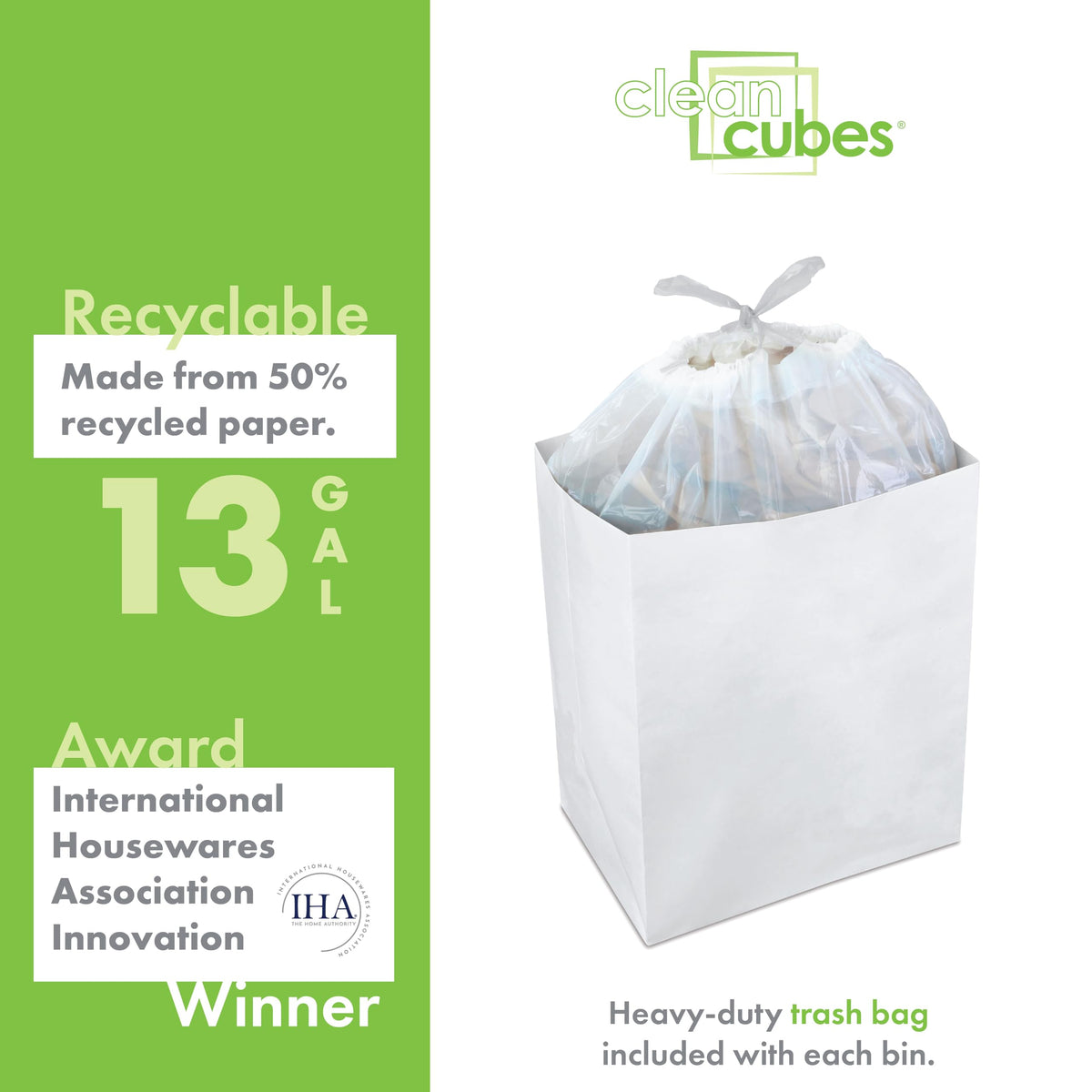 Clean Cubes in use at events and parties with 13-gallon capacity.