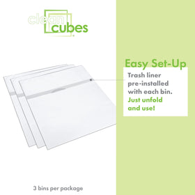 Clean Cubes fold-flat design shown for easy storage after use.