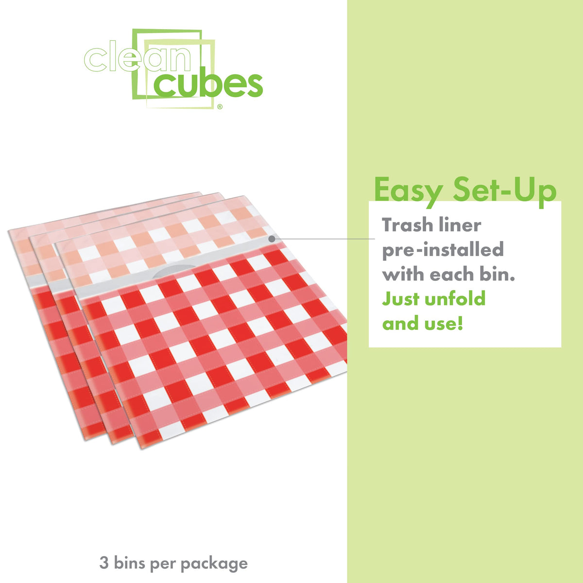 Clean Cubes foldable trash bin saves space during events and picnics