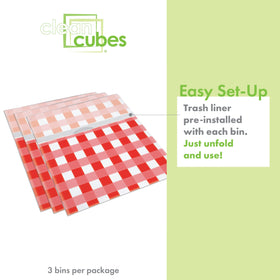 Clean Cubes foldable trash bin saves space during events and picnics