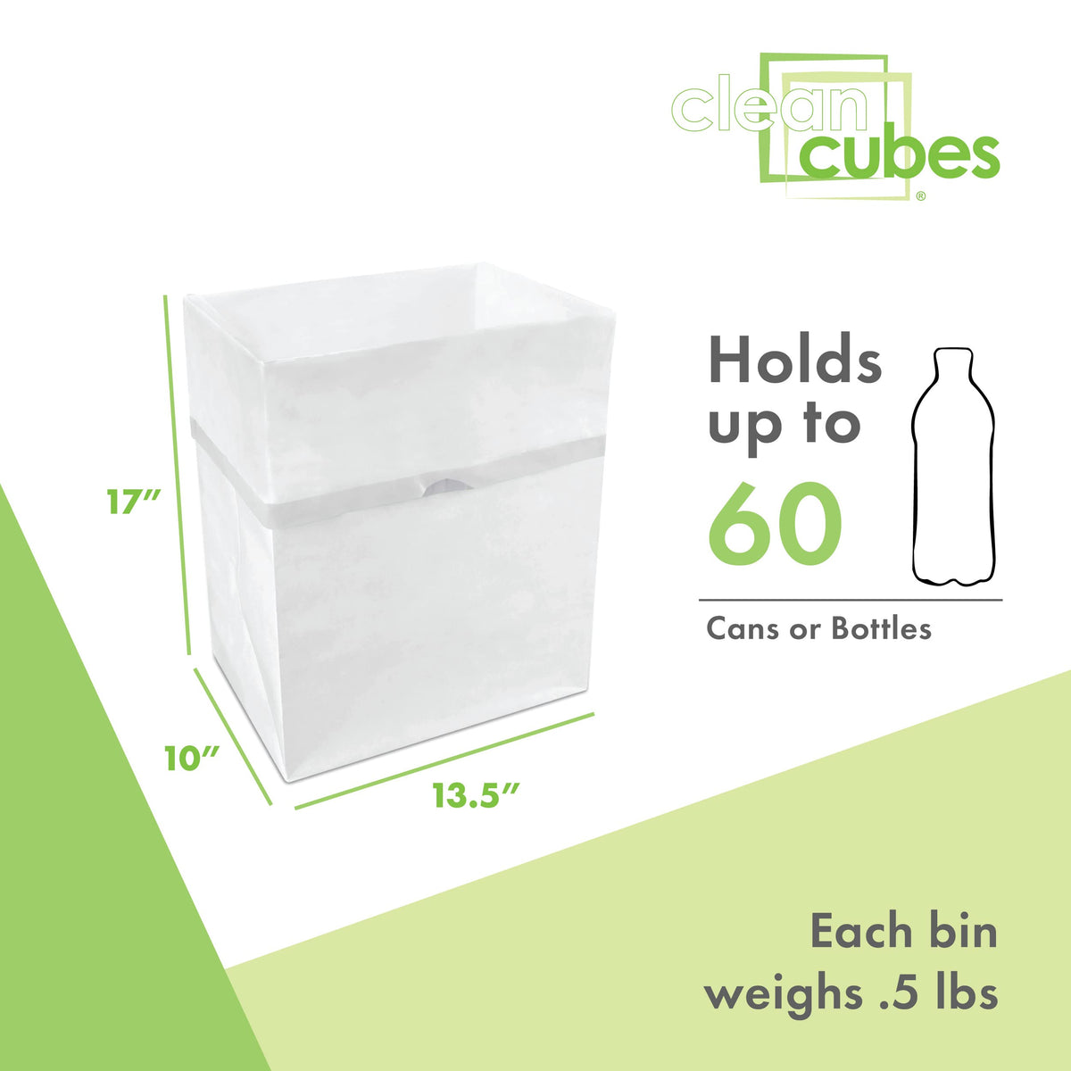 Award-winning Clean Cubes bin highlighting patent-protected design.