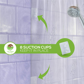 Clean Healthy Living PEVA clear curtain with suction cups for quick setup and steady fit.