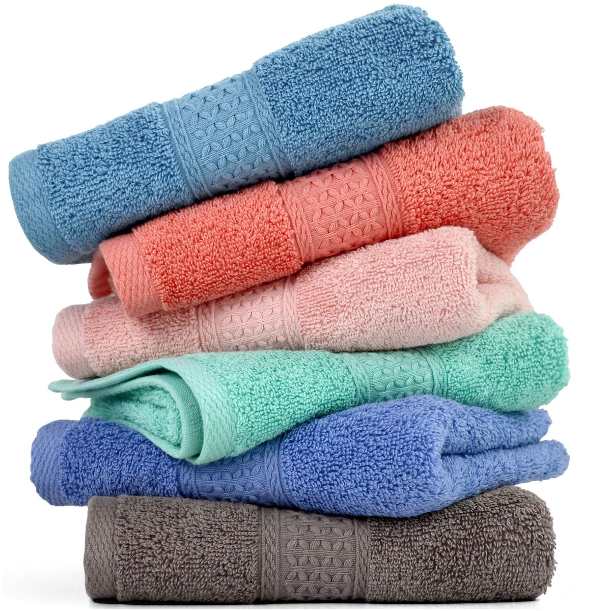 Cleanbear cotton hand towel set folded closeup highlighting ultra softness for sensitive skin