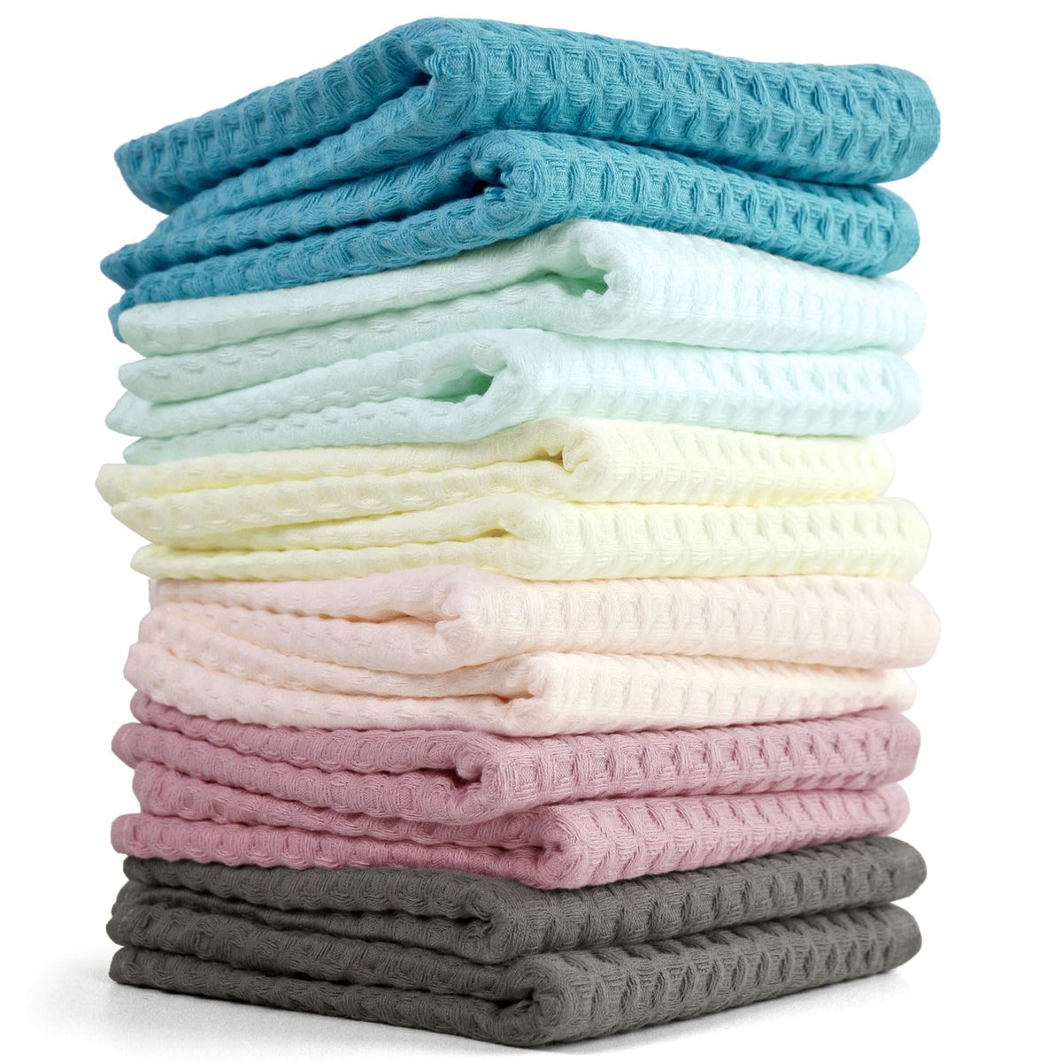 Cleanbear waffle wash cloths in cream color for gentle cleansing