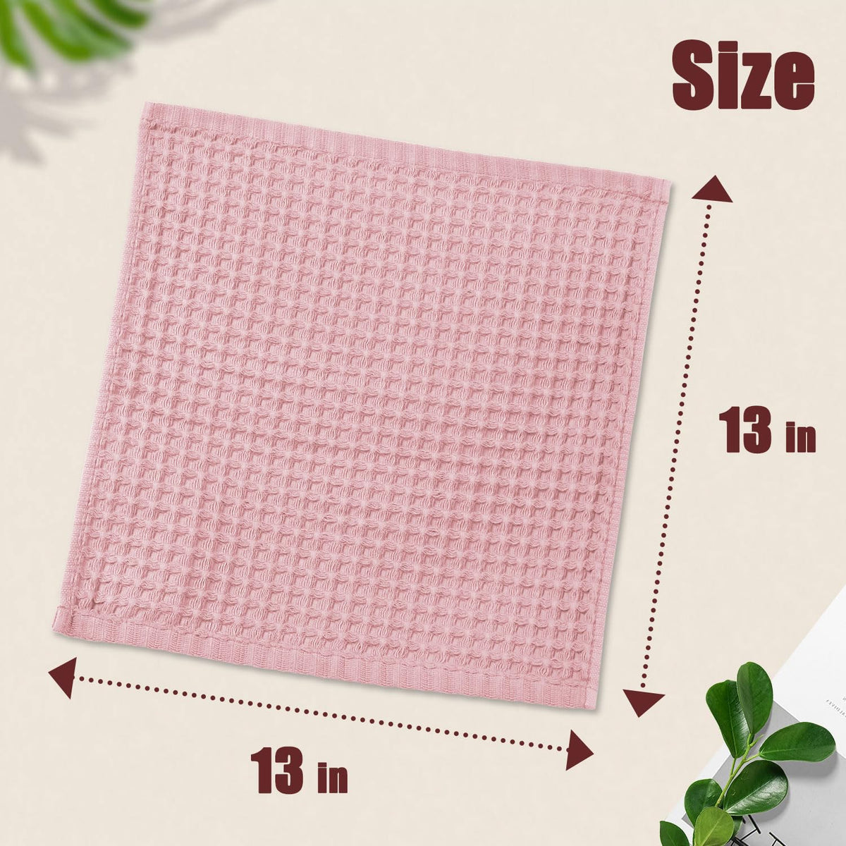 Cleanbear waffle wash cloths in light brown shade for body washing