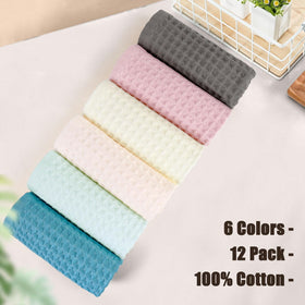 Cleanbear waffle wash cloths in light turquoise for soothing bath