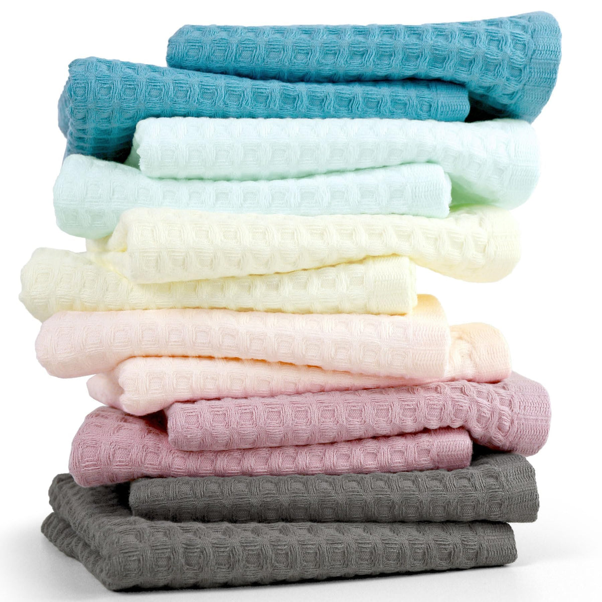 Cleanbear waffle wash cloths multi-color pack ideal for family use