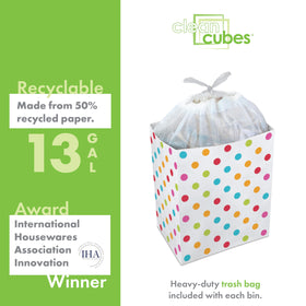 Clean Cubes uses 50 percent recycled paper for an eco-friendly touch