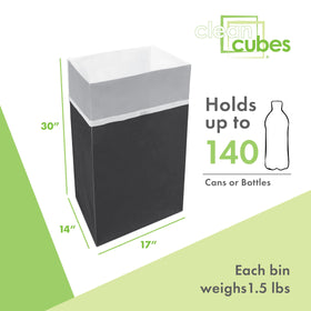Clean Cubes fold-flat storage for compact transport and storage.