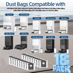 Cleangela packaging showing the 18 dust bags ready for replacement.
