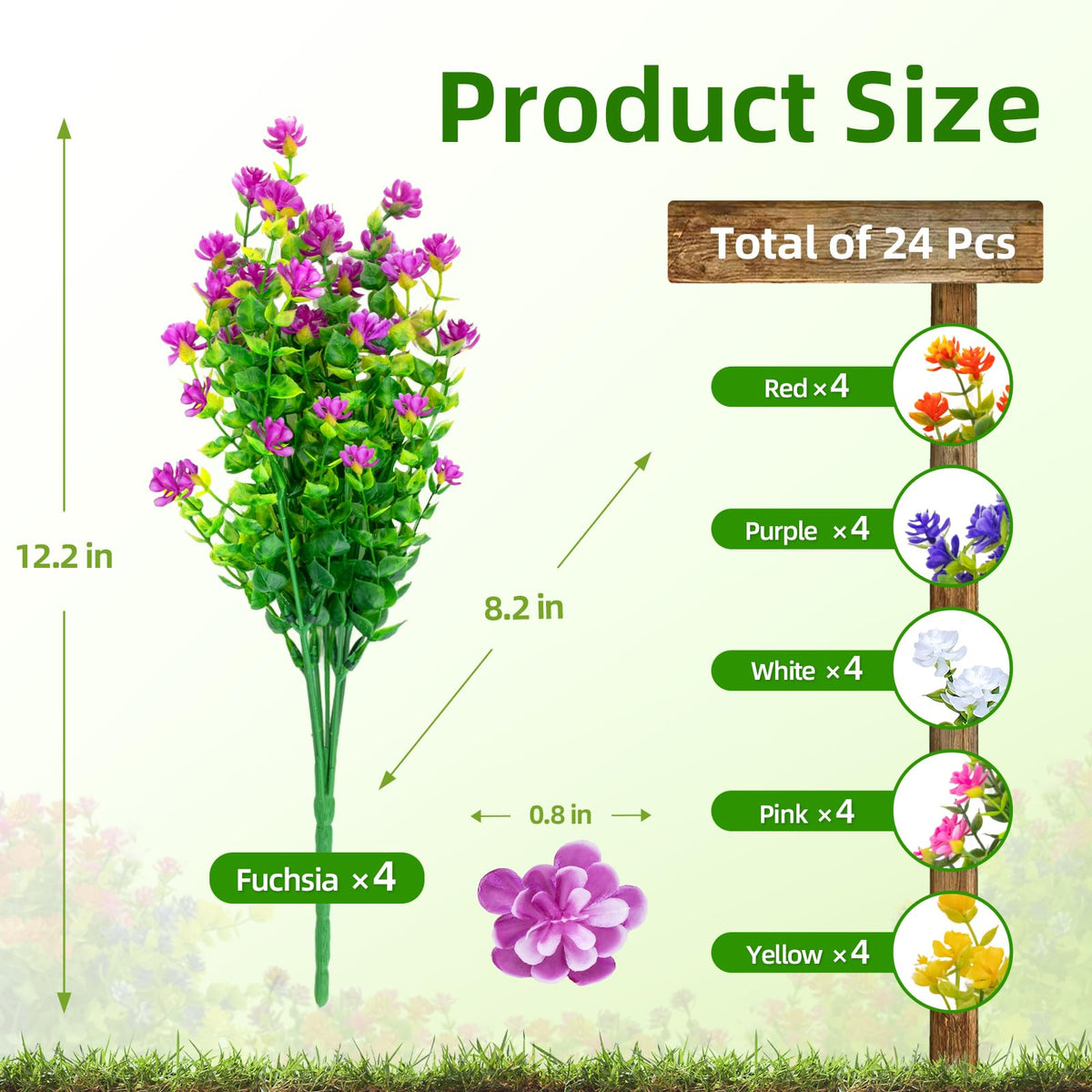 CLEANGOR 24 Bundles outdoors vibrant color palette enhances layered floral arrangements