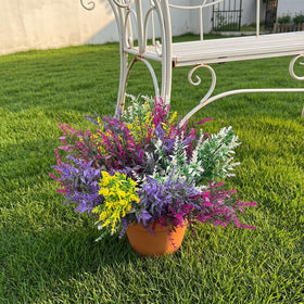 CLEANGOR lavender artificial flowers bundle in yellow for sunny porch vibes