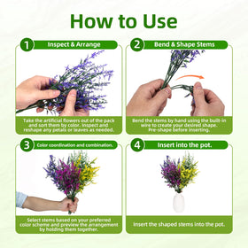 CLEANGOR lavender artificial flowers garden border for low-maintenance color