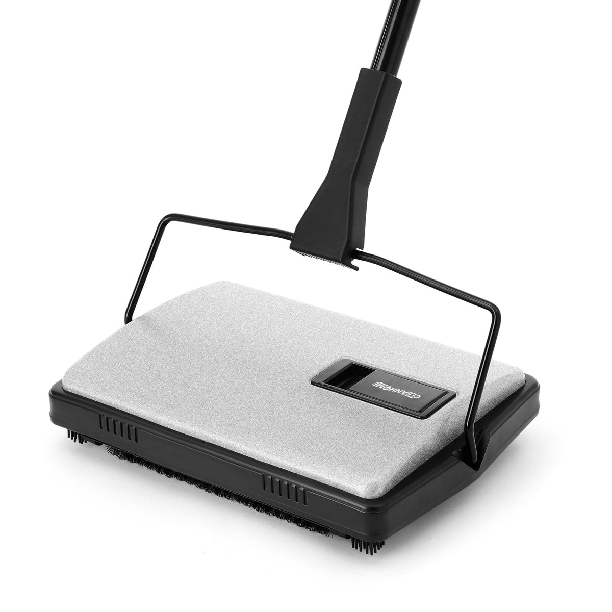 CleanHome carpet sweeper handle enables easy reach under furniture for quick cleanups.