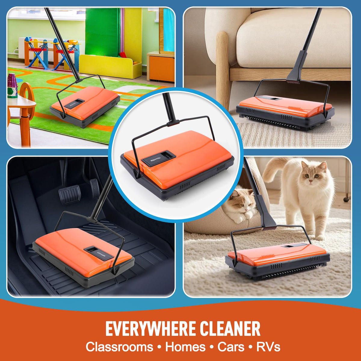 CLEANHOME no-battery-needed cleaner for quick tidyups