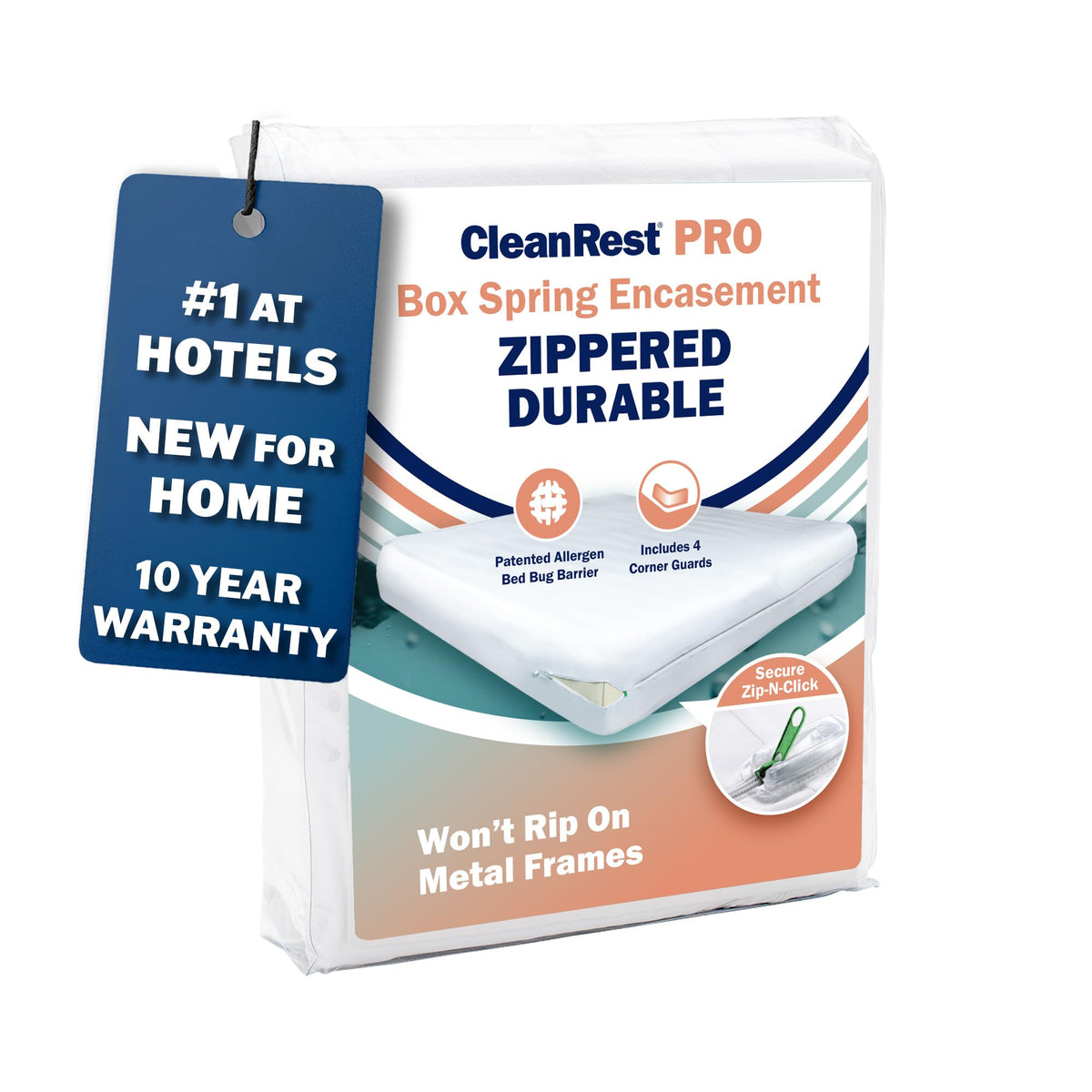 CleanRest PRO box spring encasement (queen) blocks allergens for cleaner sleep at night