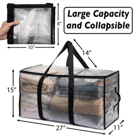 ClearSpace bags with long carry handles simplify transport and stacking during moves.
