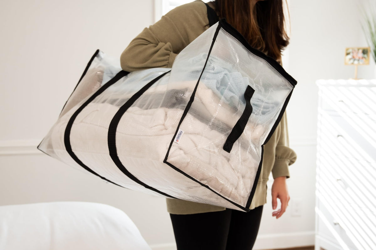 ClearSpace packing bag versatile for clothes, towels, and decor.