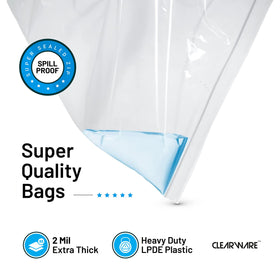 CLEARWARE 5-gallon bags in closet-ready sizes organize linens