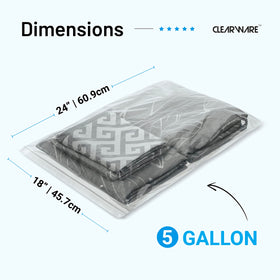 CLEARWARE clear storage bags with zipper highlight contents at a glance