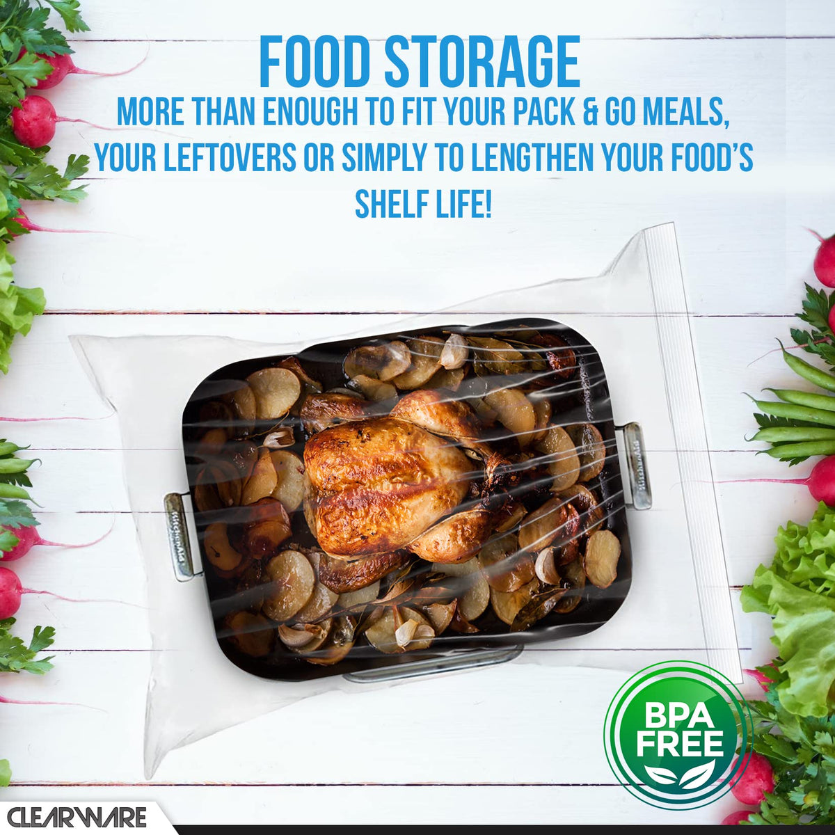 CLEARWARE transparent storage bags simplify packing and moving