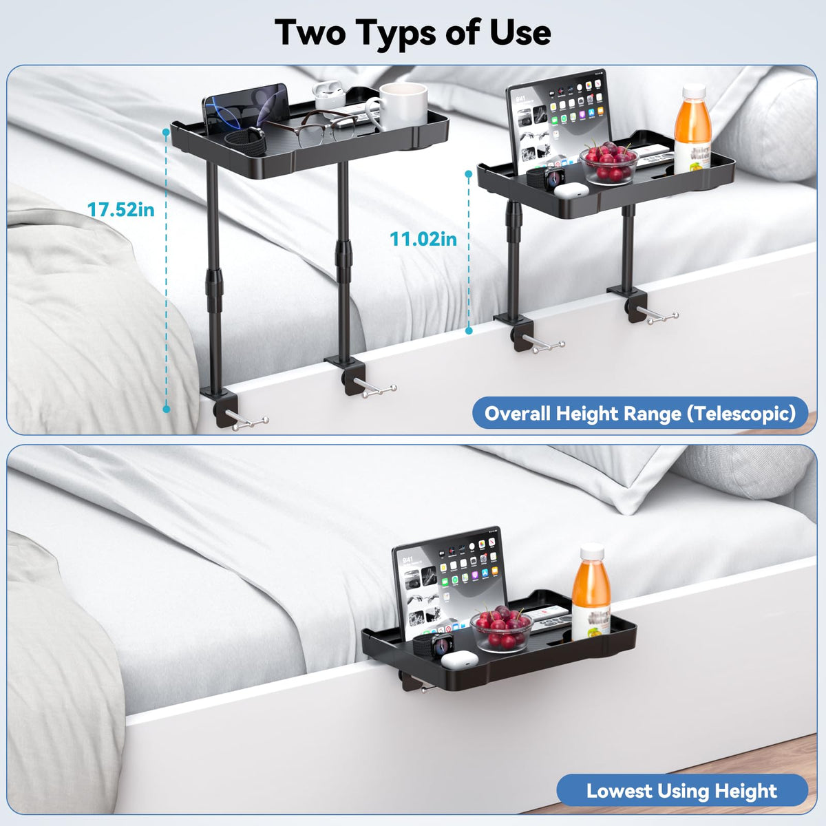 CLESOO adjustable-height pole extends reach for comfortable use.