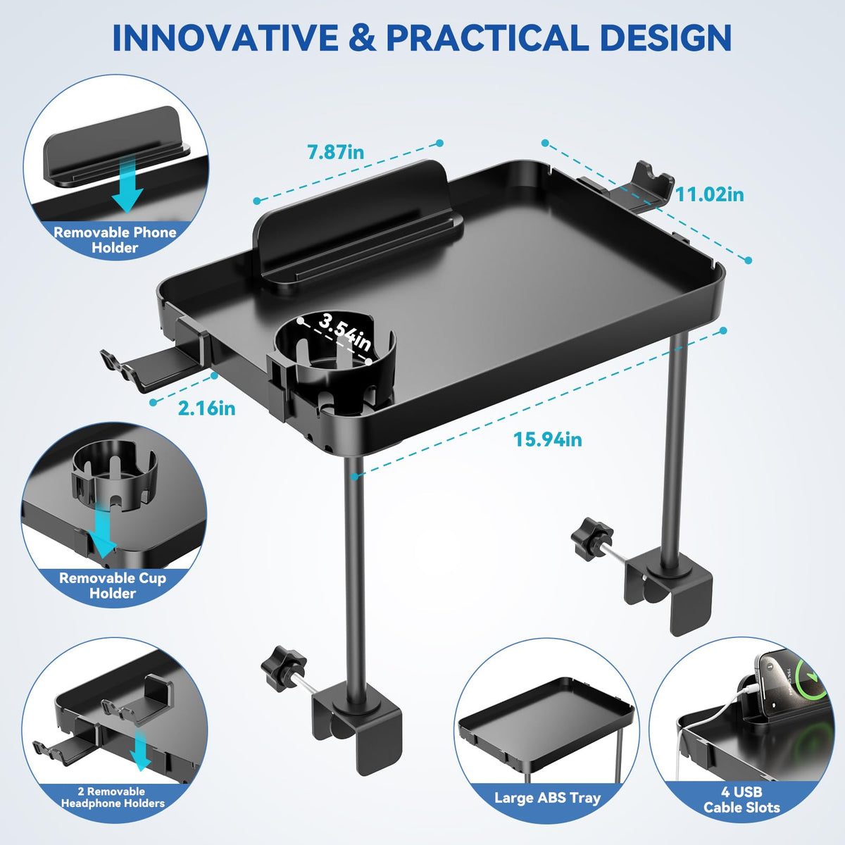CLESOO clamps fit rails on dorm beds for secure attachment.