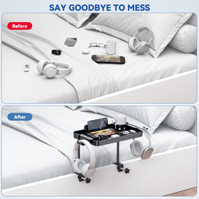 CLESOO detachable tablet slot holds devices within arm's reach.